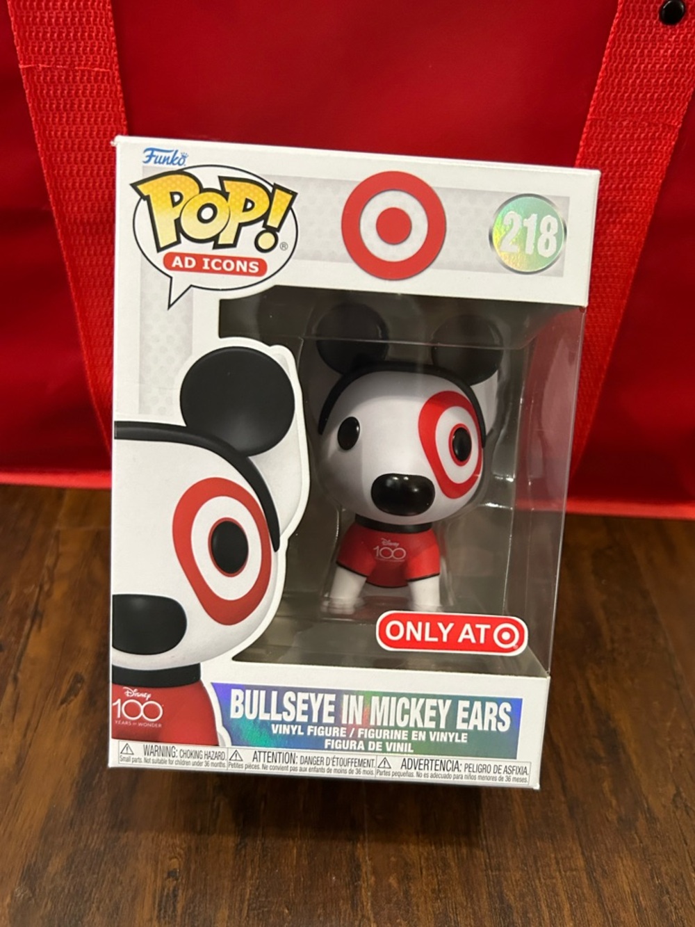 Funko Pop Ad Icons Bullseye in Mickey Ears - Red, White & Black
